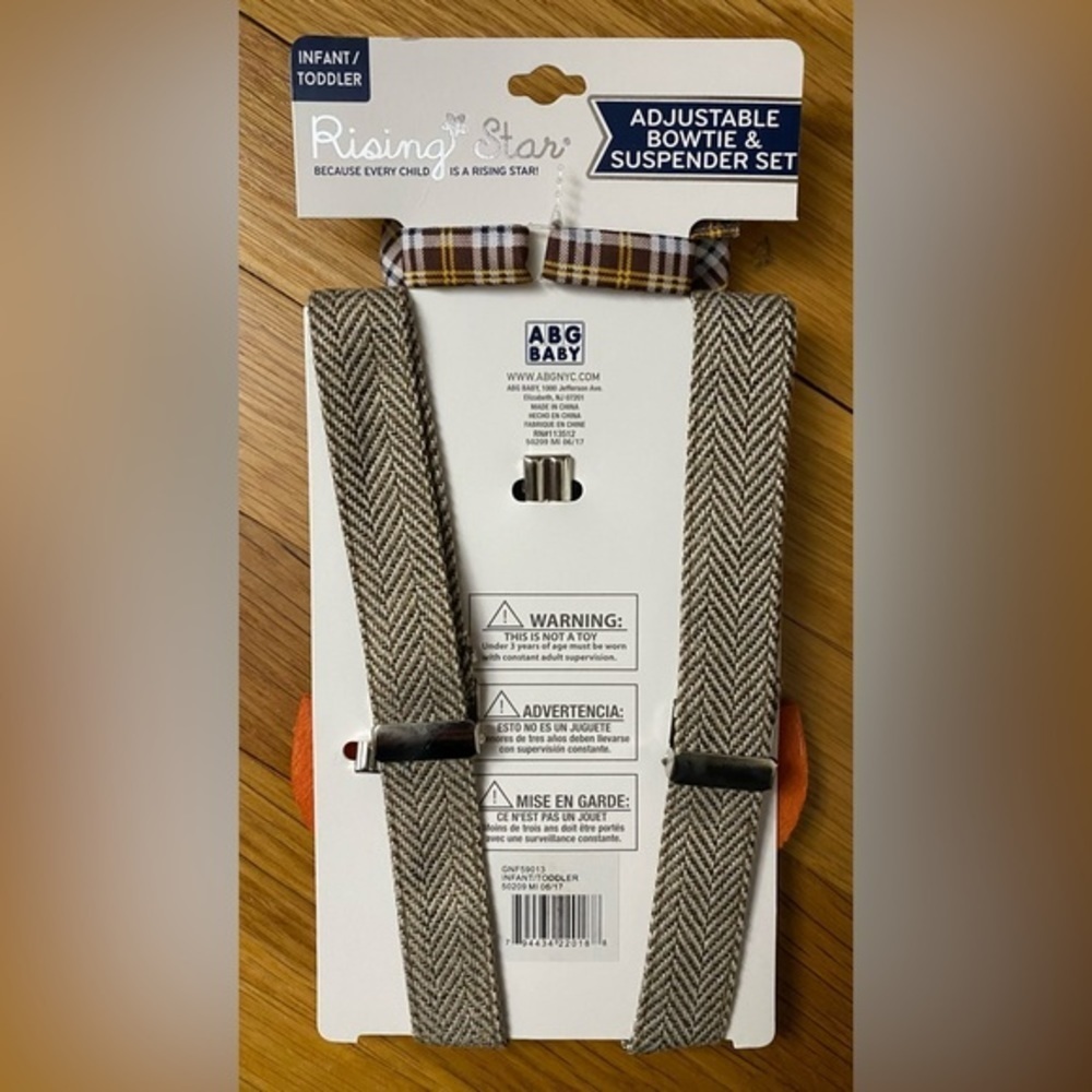 Rising Star Matching Bow Tie & Suspenders Fox Plaid - Picture 2 of 4